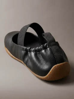 Hybride leren balletsneakers