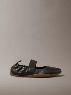 Hybride leren balletsneakers