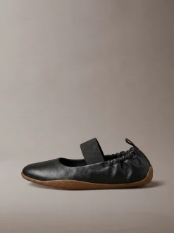 Hybride leren balletsneakers