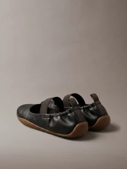 Hybride leren balletsneakers