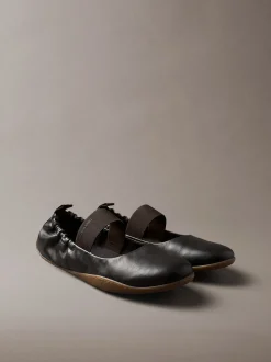 Hybride leren balletsneakers