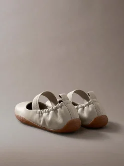 Hybride leren balletsneakers