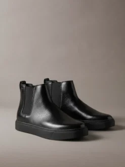 Hybride leren Chelsea-laarzen met cupsole