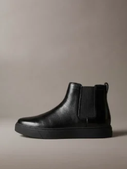 Hybride leren Chelsea-laarzen met cupsole