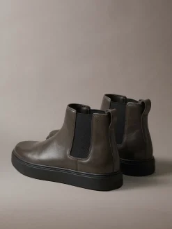 Hybride leren Chelsea-laarzen met cupsole