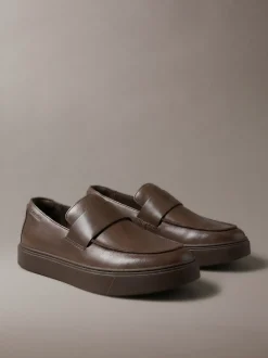 Hybride leren mocassins met cupsole