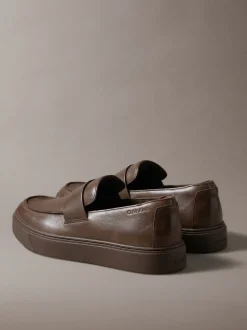 Hybride leren mocassins met cupsole