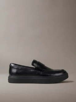 Hybride leren mocassins met cupsole