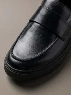 Hybride leren mocassins met cupsole