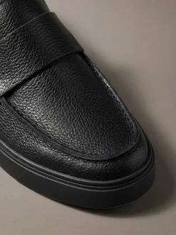 Hybride leren mocassins met cupsole