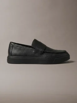 Hybride leren mocassins met cupsole