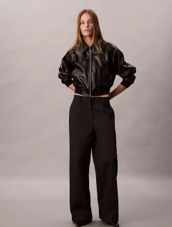Imitatieleren cropped bomberjack