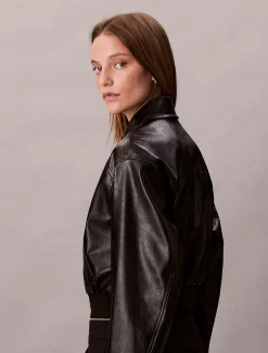 Imitatieleren cropped bomberjack