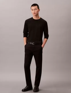 Interlock T-shirt van Supima-katoen met lange mouwen