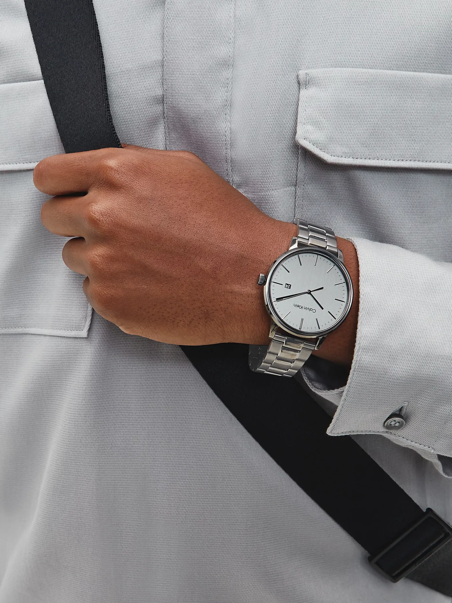 Ionisch grijs stalen horloge