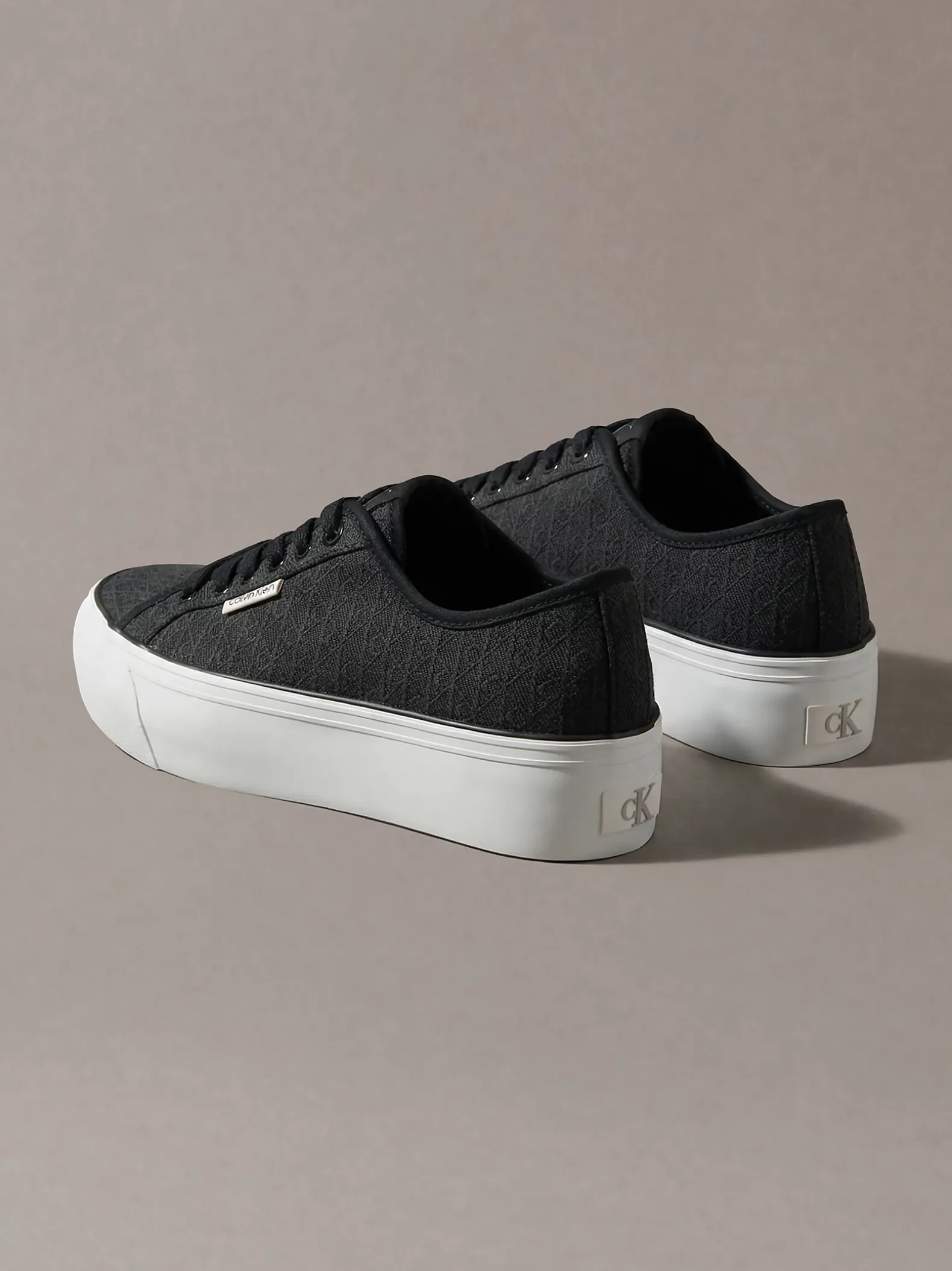 Jacquard plateausneakers met logo