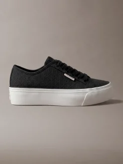 Jacquard plateausneakers met logo