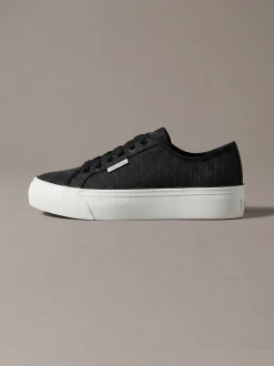 Jacquard plateausneakers met logo