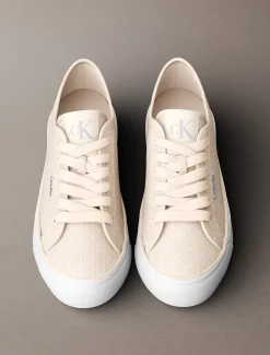 Jacquard plateausneakers met logo