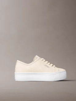 Jacquard plateausneakers met logo