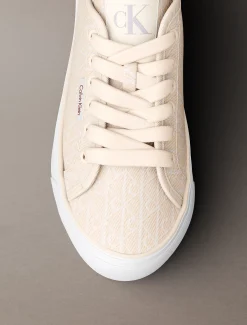 Jacquard plateausneakers met logo