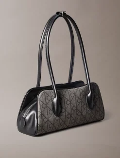 Jacquard schoudertas met embleem