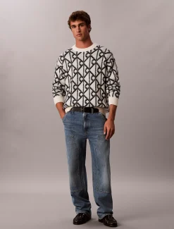Jacquard trui met logo van wolmix