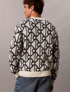Jacquard trui met logo van wolmix