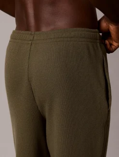 Joggingbroek met geborstelde wafelstof