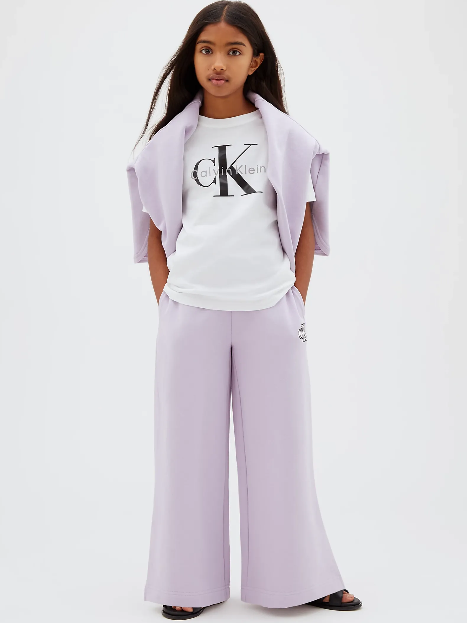 Joggingbroek met wijde pijp