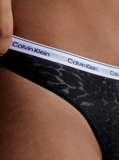 Kanten string met hoge beenuitsnijding - Calvin Klein Modern Lace