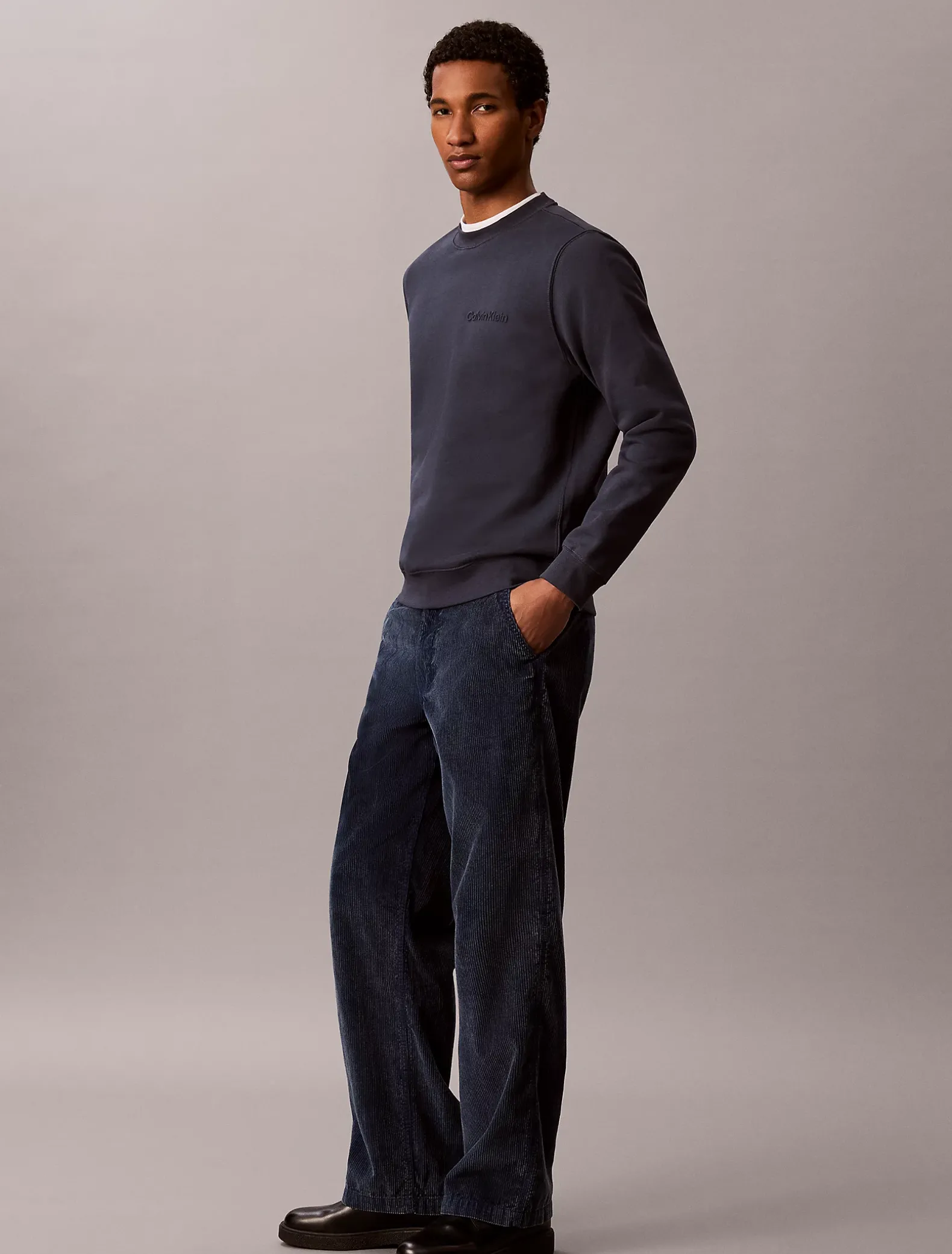 Katoenen fleece sweatshirt met reliëf
