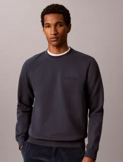 Katoenen fleece sweatshirt met reliëf