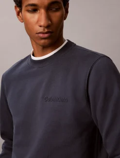 Katoenen fleece sweatshirt met reliëf