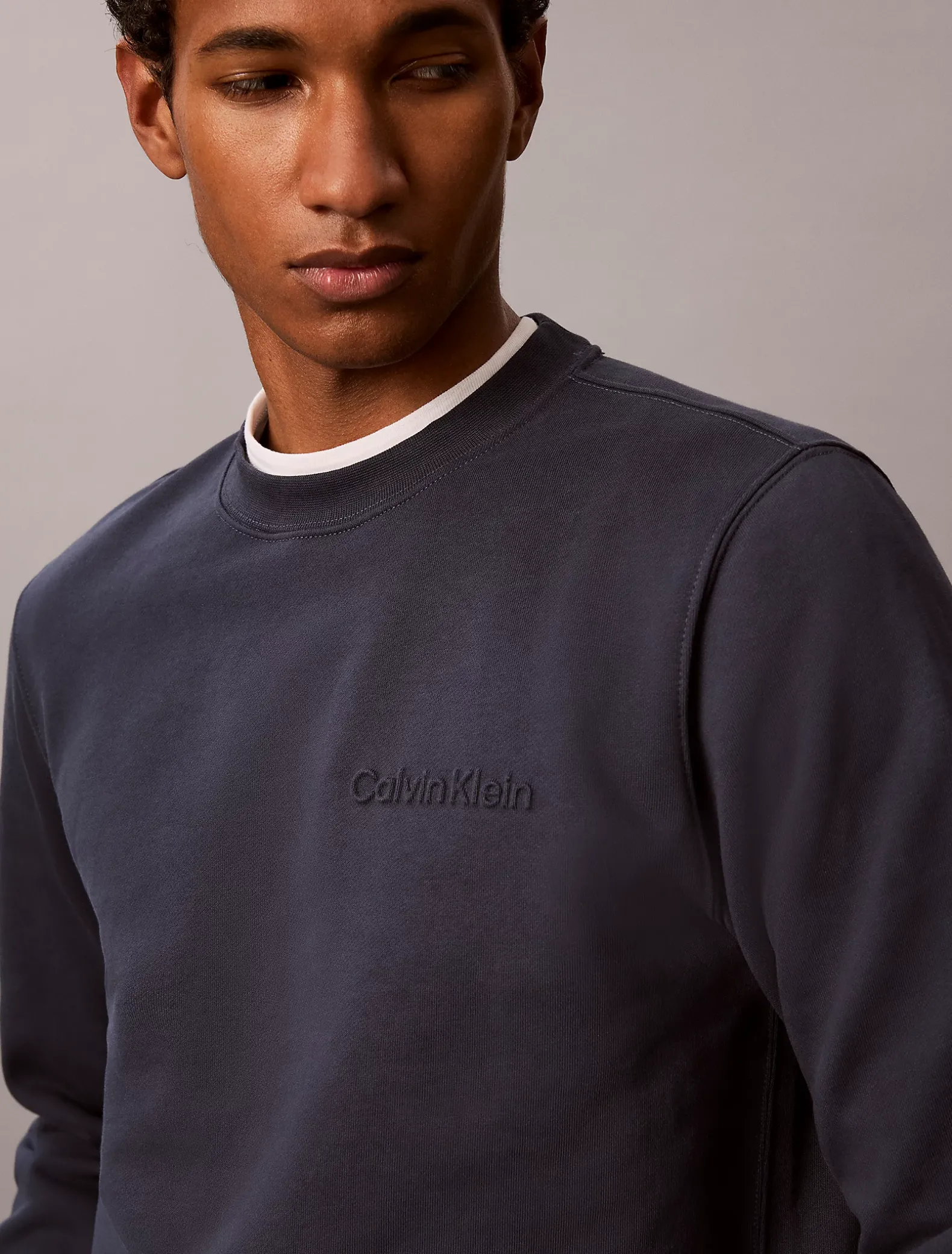 Katoenen fleece sweatshirt met reliëf