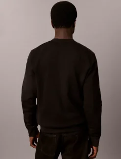 Katoenen fleece sweatshirt met reliëf