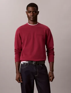 Katoenen fleece sweatshirt met reliëf