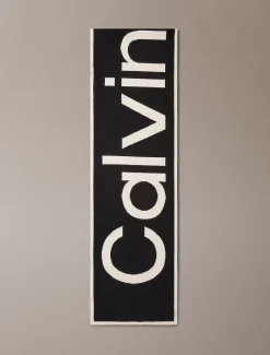Katoenen jacquardgebreide sjaal met logo