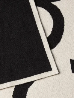 Katoenen jacquardgebreide sjaal met logo