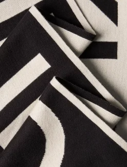 Katoenen jacquardgebreide sjaal met logo