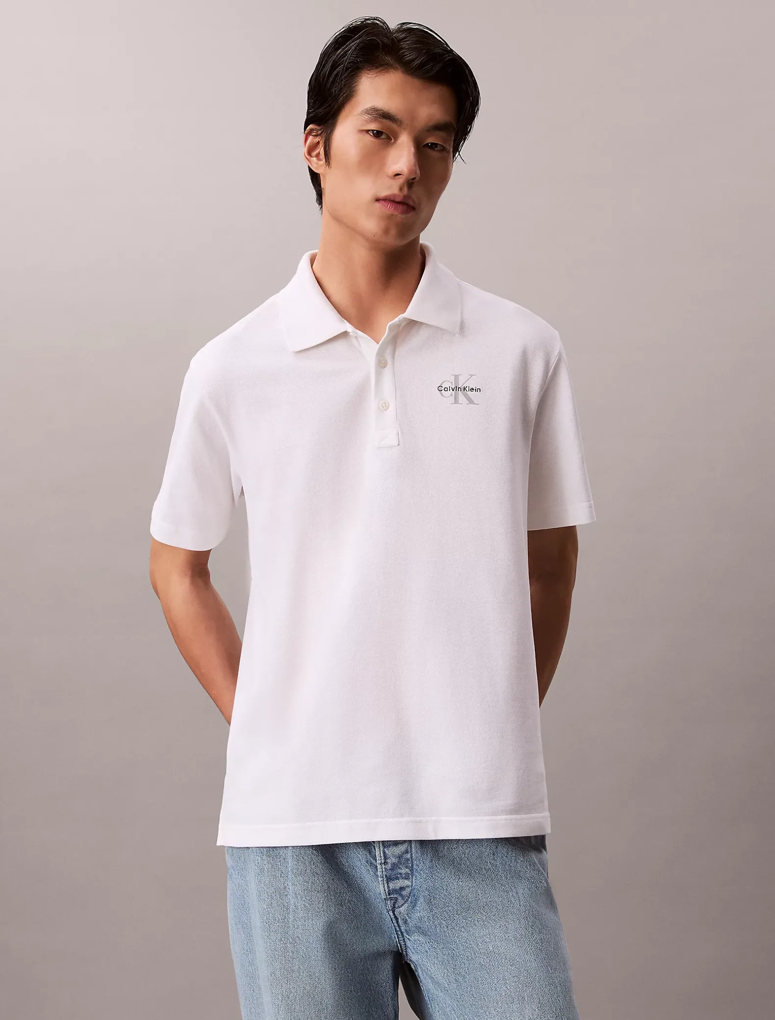 Katoenen piqué monogram poloshirt