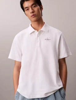 Katoenen piqué monogram poloshirt