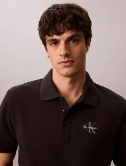 Katoenen piqué monogram poloshirt