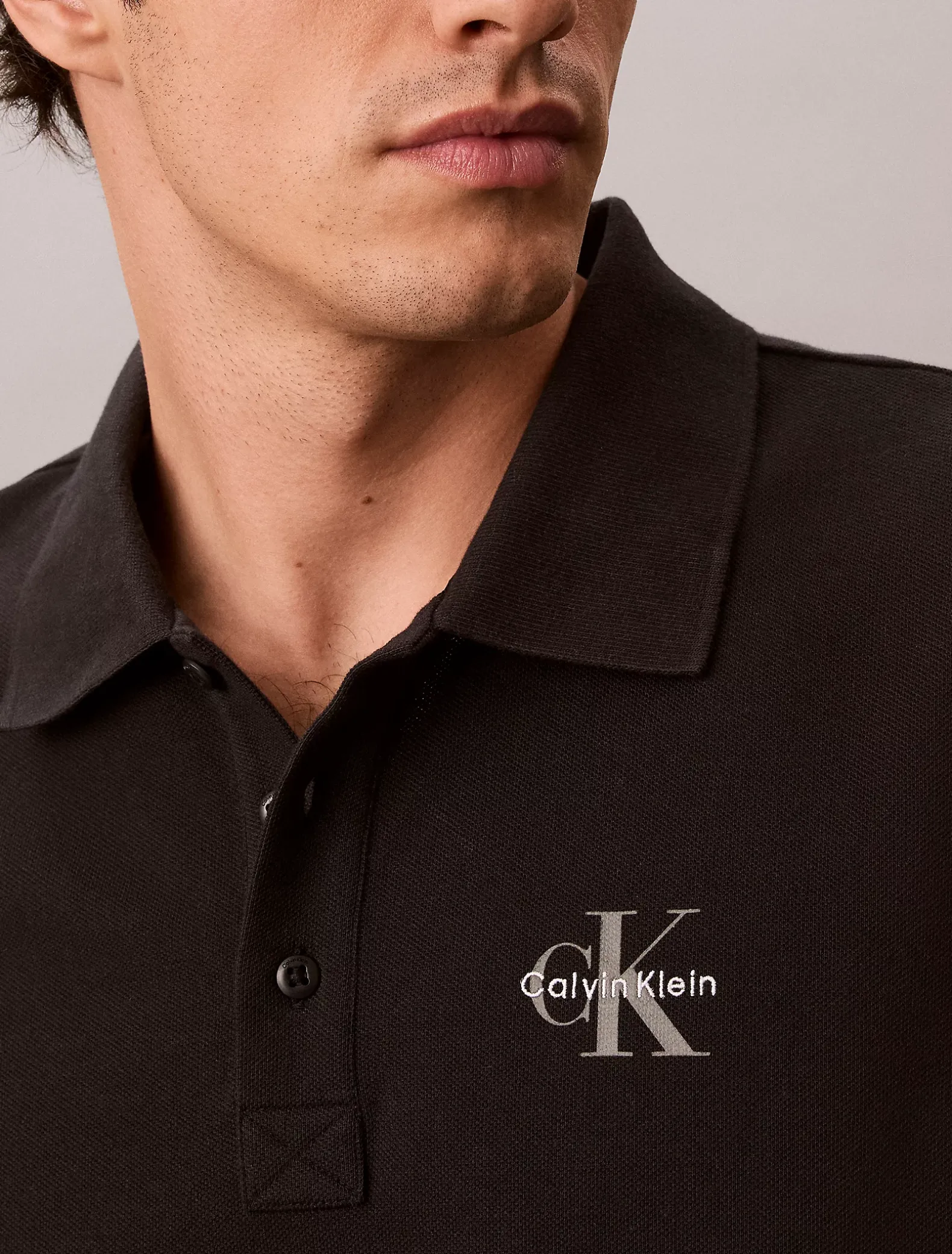 Katoenen piqué monogram poloshirt