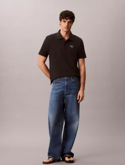 Katoenen piqué monogram poloshirt