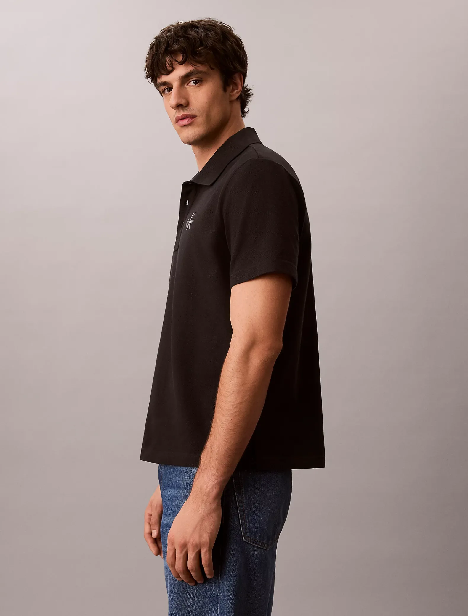 Katoenen piqué monogram poloshirt
