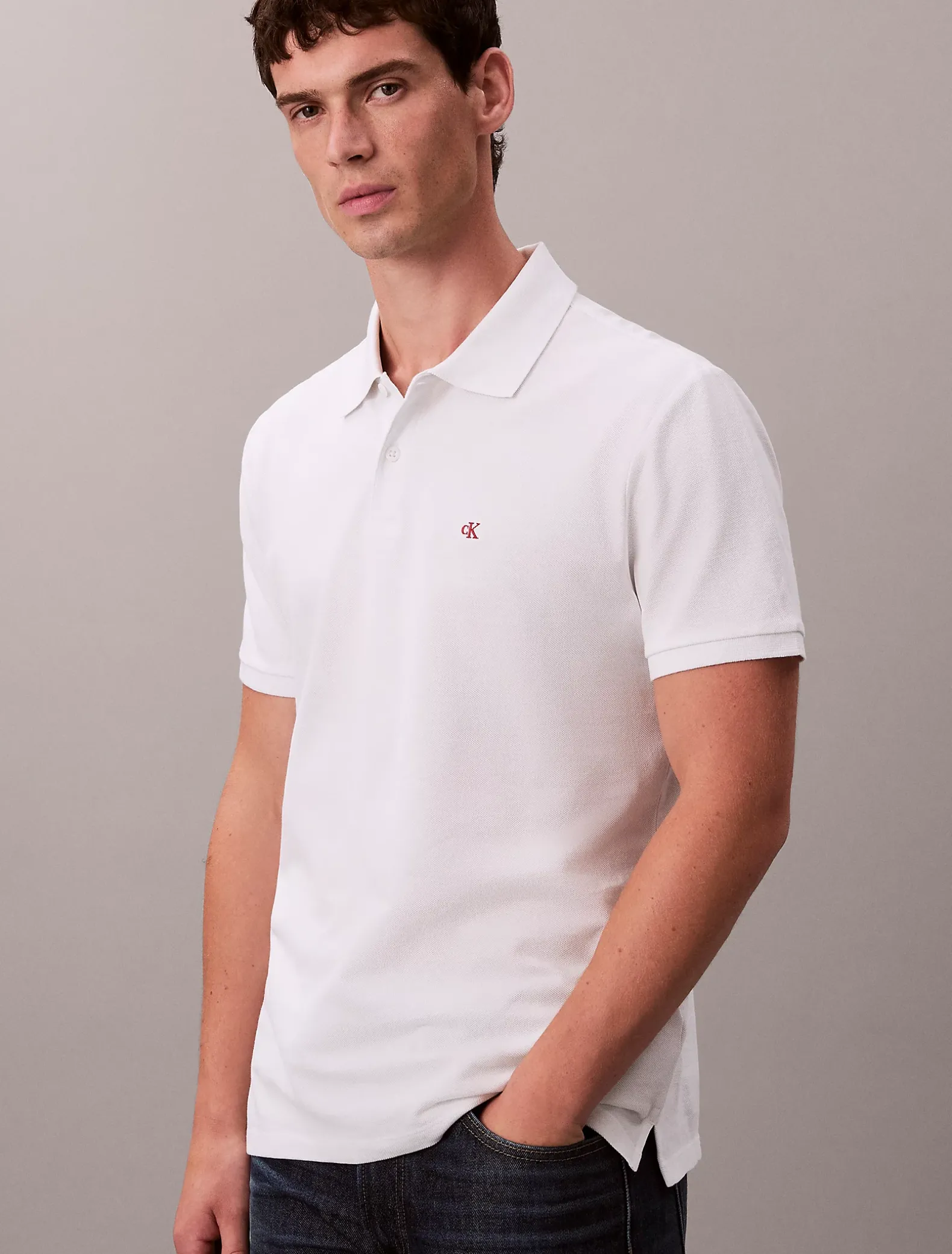 Katoenen piqué monogram poloshirt