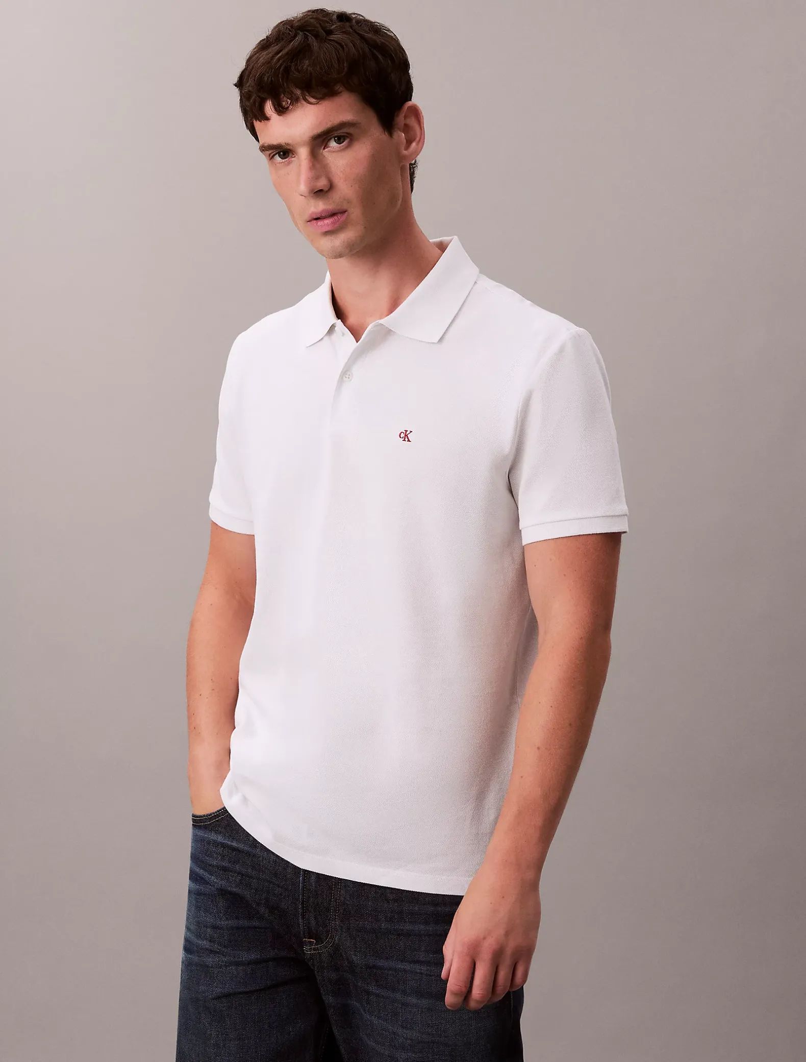 Katoenen piqué monogram poloshirt