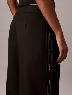 Katoenen twill logo tape broek