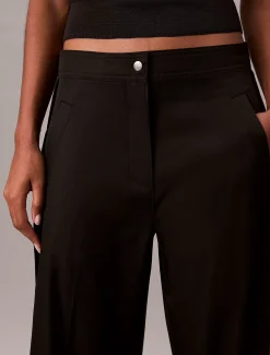 Katoenen twill logo tape broek